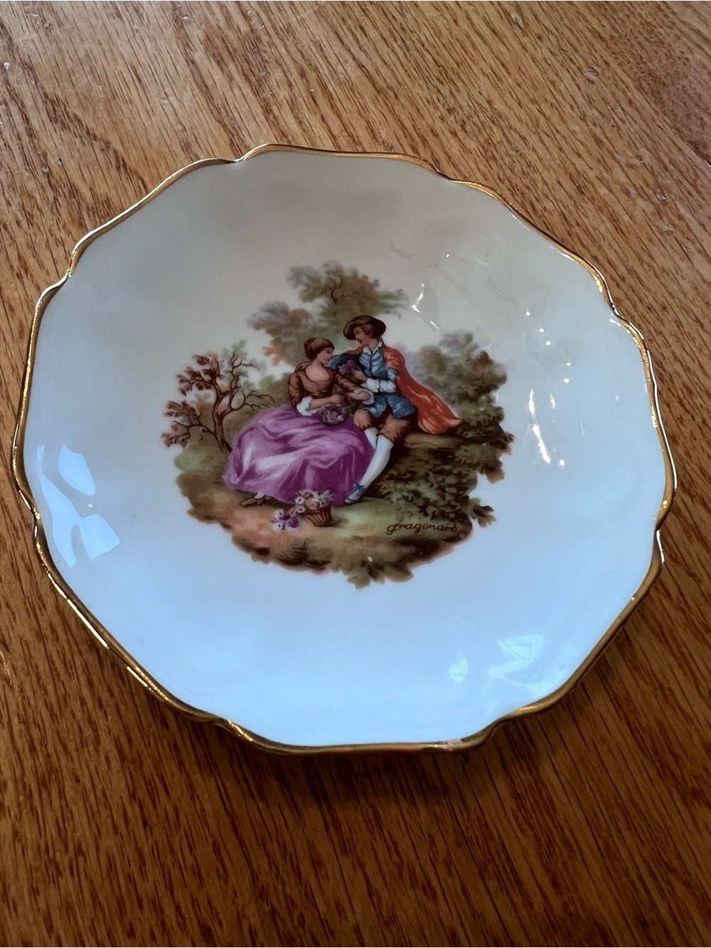 Limoges France Courting Couple decorative porcelain mini plate